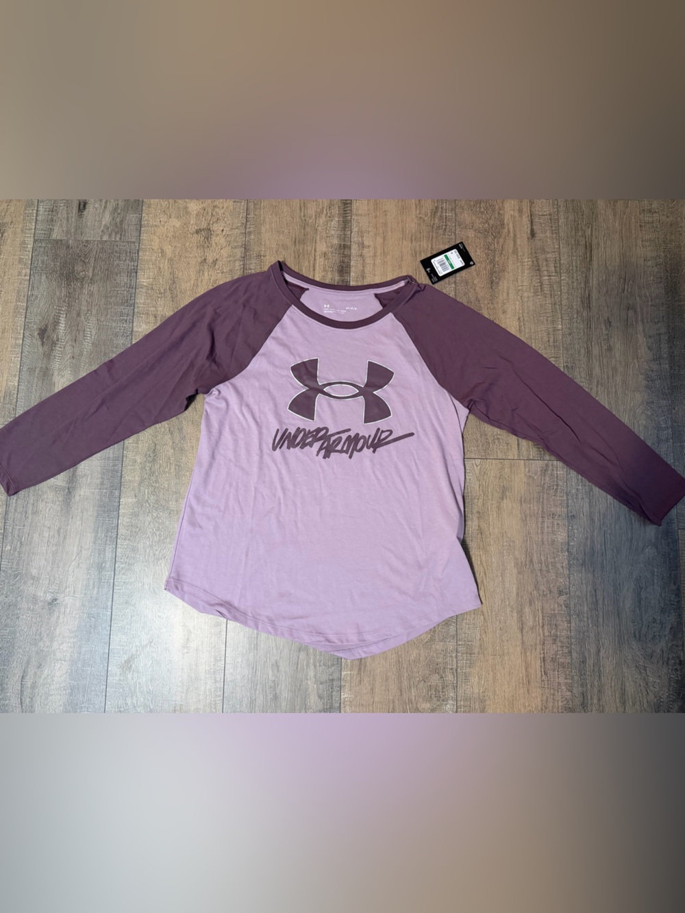 Under Armour Two-Tone Purple Raglan Long Sleeve Tee